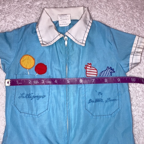 Vintage lollipop bubble gum ice cream one piece zip lightweight romper 0/3m - Picture 7 of 9